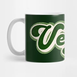 Green Retro Vegan Graphic Logo Mug